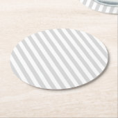 Dessous-de-verre Rond En Papier Gris clair et blanc (Incliné)