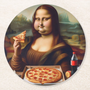 Dessous-de-verre Rond En Papier Gros Mona Lisa