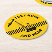 Dessous-de-verre Rond En Papier Grue de construction (Incliné)