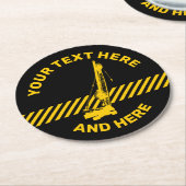 Dessous-de-verre Rond En Papier Grue de construction (Incliné)