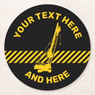 Dessous-de-verre Rond En Papier Grue de construction