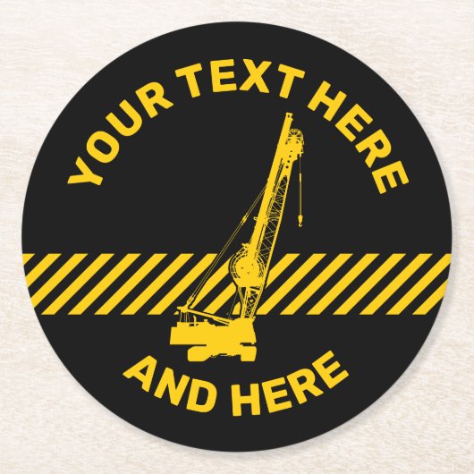 Dessous-de-verre Rond En Papier Grue de construction (Devant)