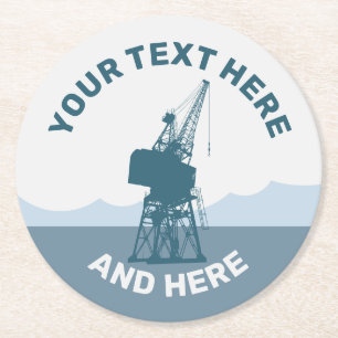 Dessous-de-verre Rond En Papier Grue du chantier naval