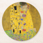 Dessous-de-verre Rond En Papier Gustav Klimt Le Zazzle du baiser<br><div class="desc">Le Baiser peint par Gustav Klimt.</div>