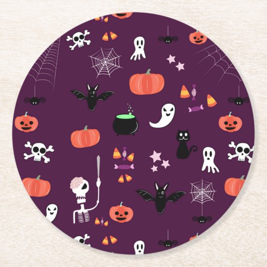 Dessous-de-verre Rond En Papier Halloween (Devant)