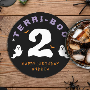 Dessous-de-verre Rond En Papier Halloween 2e anniversaire Terri-Boo Twos Ghost got