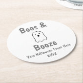 Dessous-de-verre Rond En Papier Halloween Boos et Booze (Incliné)