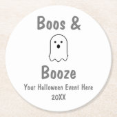 Dessous-de-verre Rond En Papier Halloween Boos et Booze (Devant)