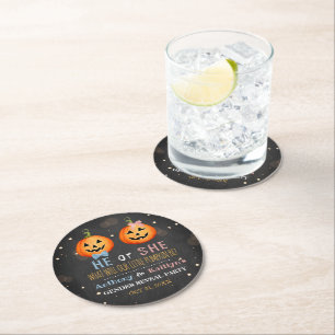 Dessous-de-verre Rond En Papier Halloween Citrouille Genre Revela Party