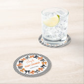 Dessous-de-verre Rond En Papier Halloween Coquette Black | Baby shower Orange Bows (En situation)