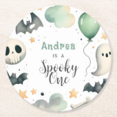 Dessous-de-verre Rond En Papier Halloween Éffrayant premier (Devant)