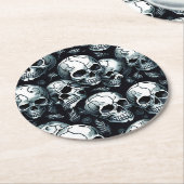 Dessous-de-verre Rond En Papier Halloween Motif crâne thème Halloween (Incliné)