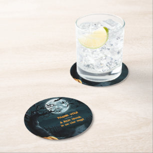 Dessous-de-verre Rond En Papier Halloween Un Baby shower Citrouille Un Peu Parlé