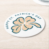 Dessous-de-verre Rond En Papier Happy St. Patrick`s Day Shamrock Clover (Incliné)