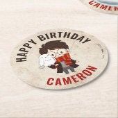 Dessous-de-verre Rond En Papier HARRY POTTER™ Caractère Arc magique Anniversaire (Incliné)