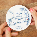 Dessous-de-verre Rond En Papier Harwich MA Wequassett Resort Cape Cod Mariage<br><div class="desc">Bravo pour les grands moments sur Cape Cod à votre fête mariage côtière à Harwich avec ces dessous de verre personnalisés Cape Cod carte papier. Des dessous de verre en papier customisés parfaits pour votre gâteau Cape Cod, la fête d'engagement, la fête de bienvenue Mariage, l'heure du cocktail ou la...</div>