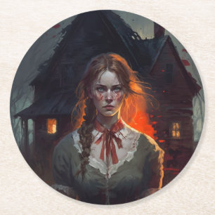 Dessous-de-verre Rond En Papier Haunting house