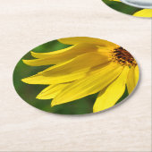 Dessous-de-verre Rond En Papier Hélénium de marguerite jaune (Incliné)