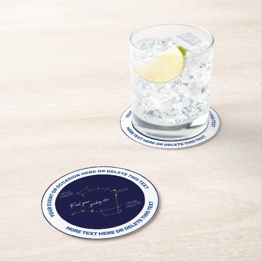 Dessous-de-verre Rond En Papier Hémisphère Nord Trouver Polaris Star (En situation)