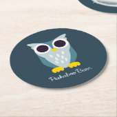 Dessous-de-verre Rond En Papier Henry le hibou (Incliné)