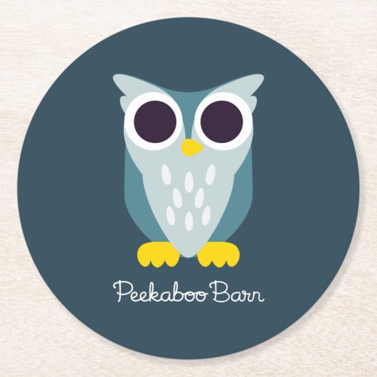 Dessous-de-verre Rond En Papier Henry le hibou (Devant)