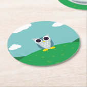 Dessous-de-verre Rond En Papier Henry le hibou (Incliné)