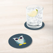 Dessous-de-verre Rond En Papier Henry le hibou (En situation)