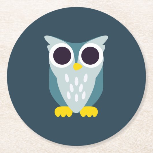 Dessous-de-verre Rond En Papier Henry le hibou (Devant)
