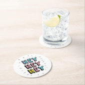 Dessous-de-verre Rond En Papier Hey Hey (En situation)