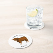 Dessous-de-verre Rond En Papier Highland cow (En situation)