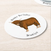 Dessous-de-verre Rond En Papier Highland cow (Incliné)