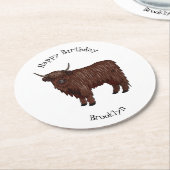 Dessous-de-verre Rond En Papier Highland cow (Incliné)
