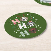 Dessous-de-verre Rond En Papier Ho Ho Ho Great Dane Joyeux Noël (Incliné)