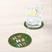 Dessous-de-verre Rond En Papier Ho Ho Ho Welsh Terrier Joyeux Noël (En situation)