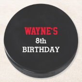 Dessous-de-verre Rond En Papier Hockey Puck Look (Devant)