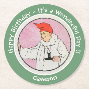 Dessous-de-verre Rond En Papier Homme dans la lune Mère Oie objets de fête d'anniv