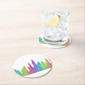 Dessous-de-verre Rond En Papier Horizon de Chicago (En situation)