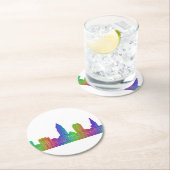 Dessous-de-verre Rond En Papier Horizon de Cleveland (En situation)