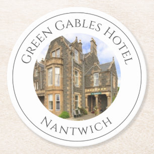 Dessous-de-verre Rond En Papier Hotel Name Plus Hotel Photo sur une