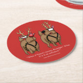 Dessous-de-verre Rond En Papier Humour de Noël de Cooasters (Incliné)