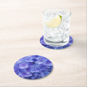 Dessous-de-verre Rond En Papier Hydrangée bleue (En situation)