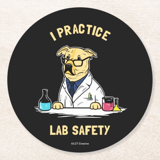 Dessous-de-verre Rond En Papier I Exercice de la sécurité des laboratoires (Devant)