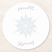 Dessous-de-verre Rond En Papier Ice Blue Snowflake Twinkle Twinkle (Devant)