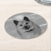 Dessous-de-verre Rond En Papier IcelandicSheepdog20151203 (Incliné)