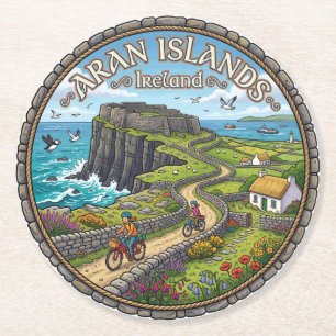 Dessous-de-verre Rond En Papier Îles d'Aran Irlande