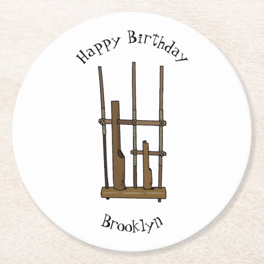 Dessous-de-verre Rond En Papier Illustration Angkpoumon (Devant)