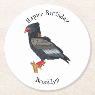 Dessous-de-verre Rond En Papier Illustration Bateleur Eagle