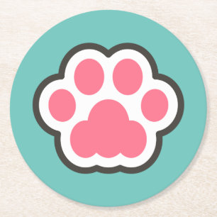 Dessous-de-verre Rond En Papier Illustration Cute Kitty