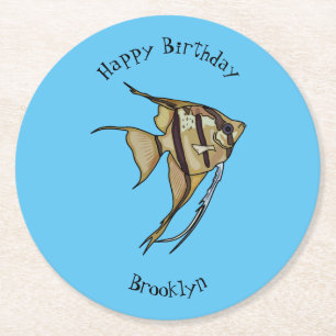 Dessous-de-verre Rond En Papier Illustration d'angelfish