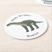 Dessous-de-verre Rond En Papier Illustration de Barapasaurus (Incliné)